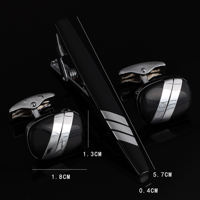Mens Ties Clip Cufflinks Set S - Tie Bar Set Gift avaliação e preço