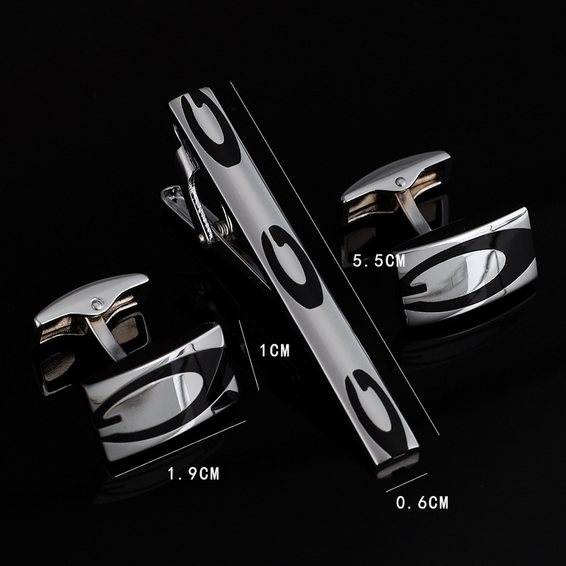 Mens Ties Clip Cufflinks Set S - Tie Bar Set Gift avaliação e preço