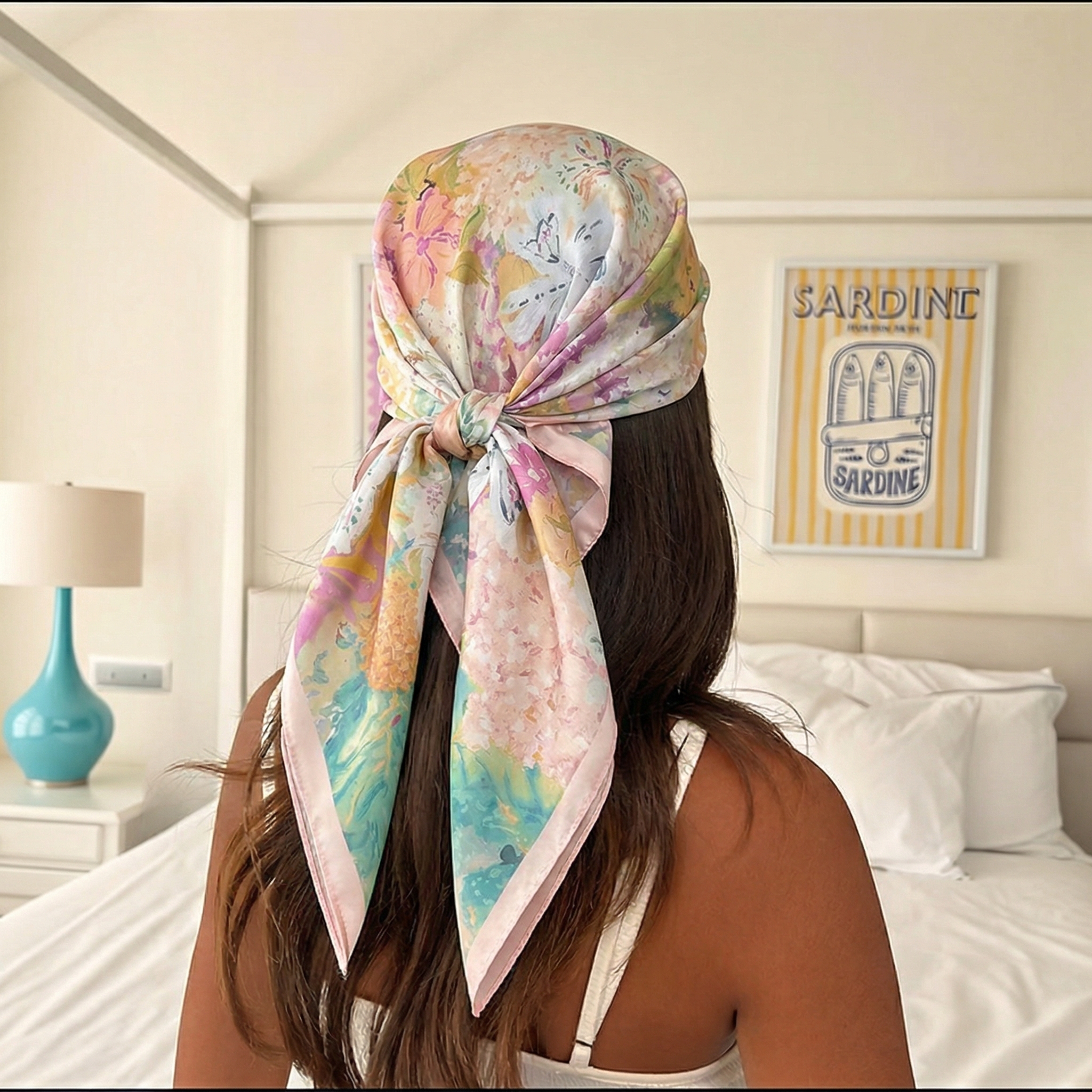 70*70cm Square Silk Scarf for  - Ascot Neck Scarf avaliação e preço