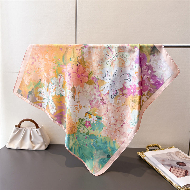 70*70cm Square Silk Scarf for  - Ascot Neck Scarf avaliação e preço