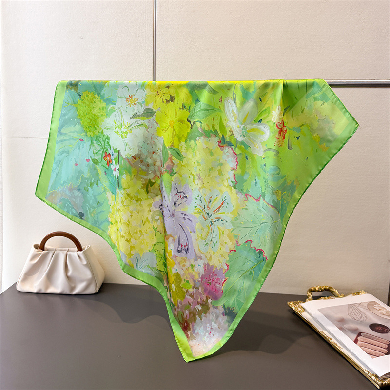 70*70cm Square Silk Scarf for  - Ascot Neck Scarf avaliação e preço