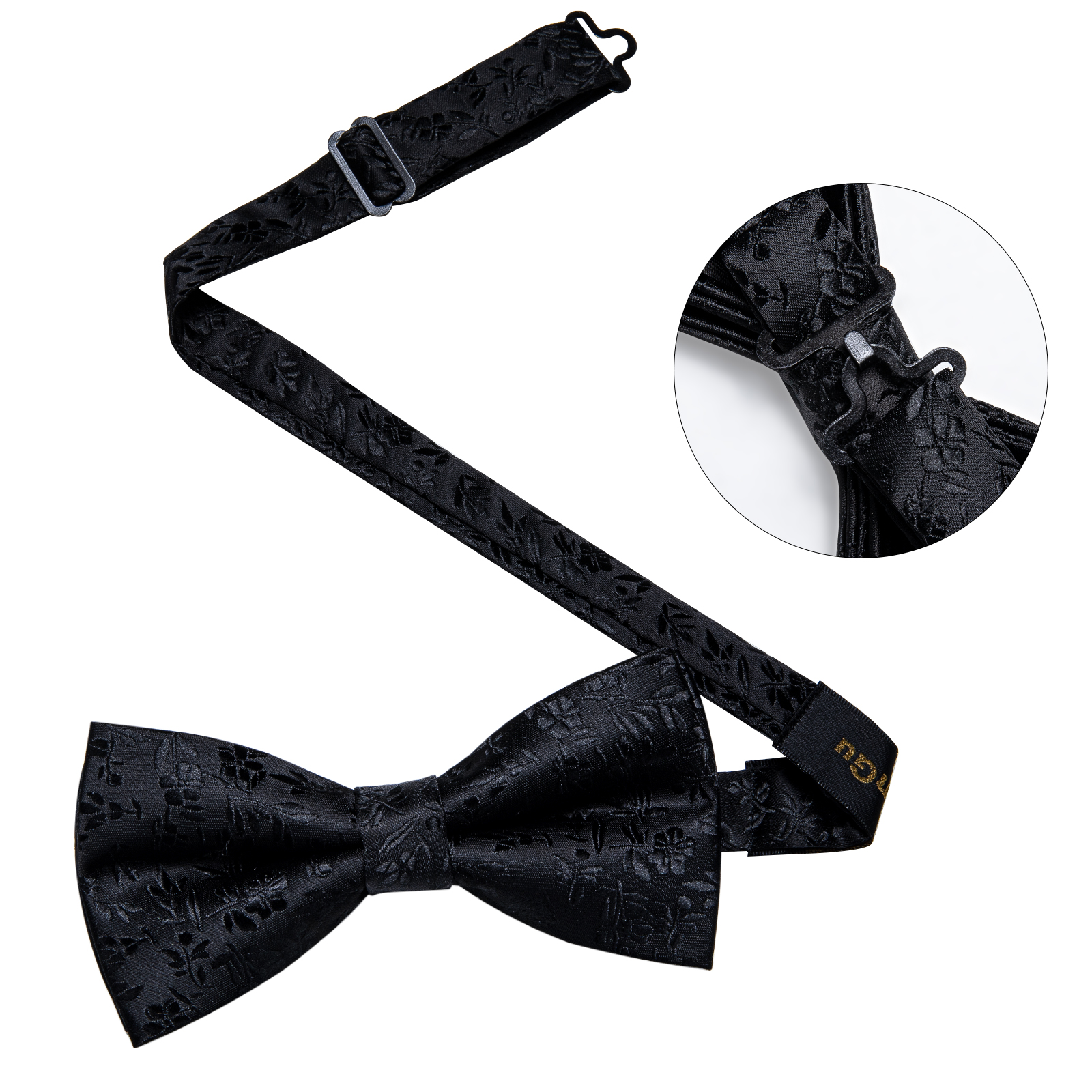 4Pcs Black Solid Floral Men's  - Bow Tie Pre Tied avaliação e preço