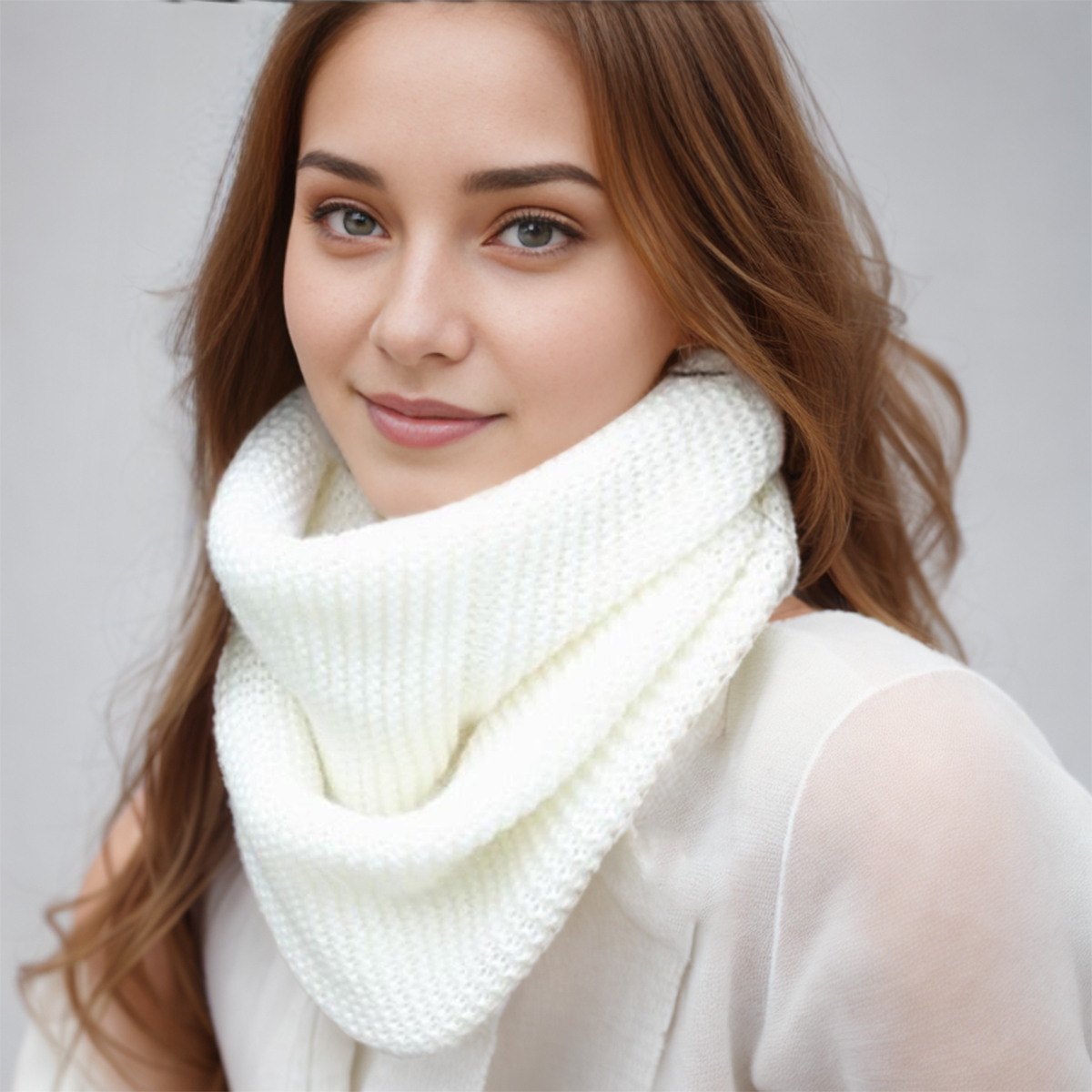 New Winter Scarf Women Infinit - Infinity Scarf Knit avaliação e preço