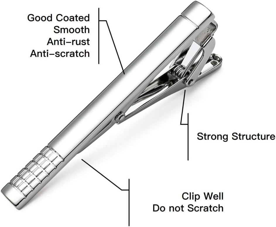 Classic Silver Tie Bar Set for - Tie Bar Set Gift avaliação e preço