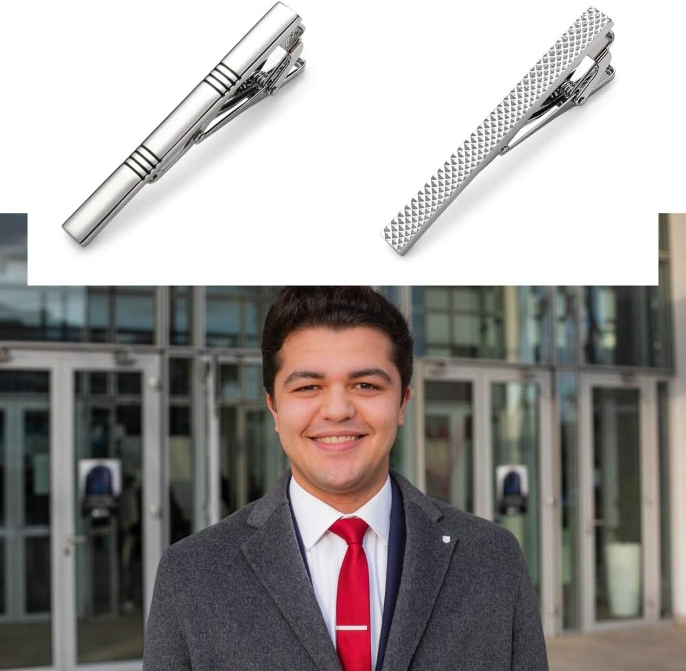 Classic Silver Tie Bar Set for - Tie Bar Set Gift avaliação e preço
