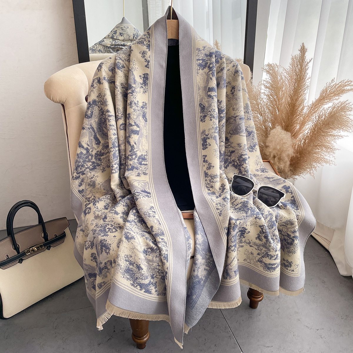 Luxury Winter Cashmere Scarf W - Woven Scarf Blanket avaliação e preço