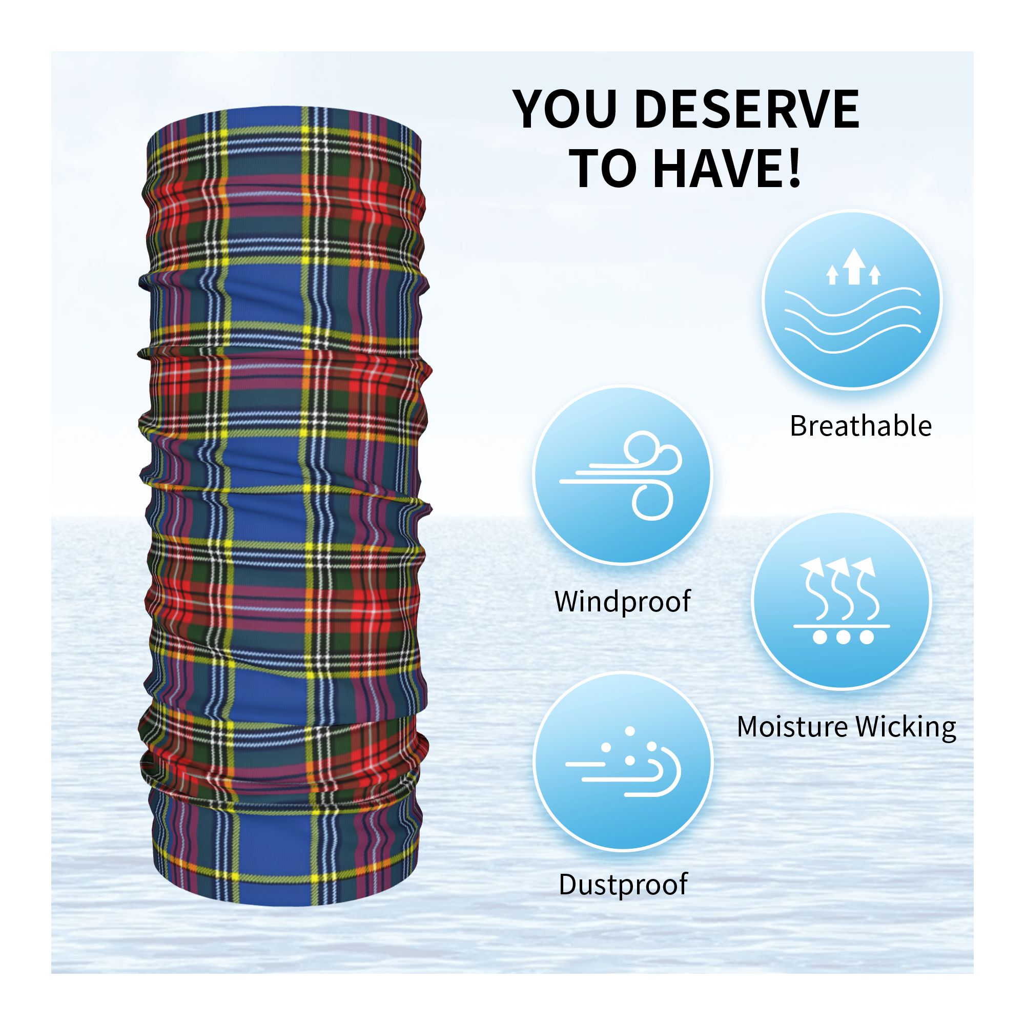 Custom Royal Tartan Plaid Wint - Neck Warmer Tube avaliação e preço