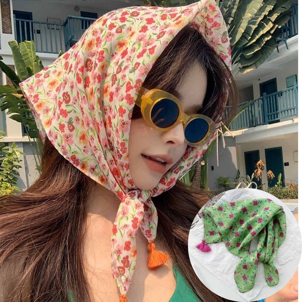 Summer Scarf Colorful Flower P - Bandana Cotton avaliação e preço