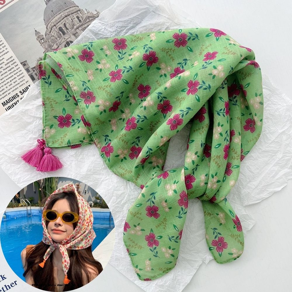 Summer Scarf Colorful Flower P - Bandana Cotton avaliação e preço