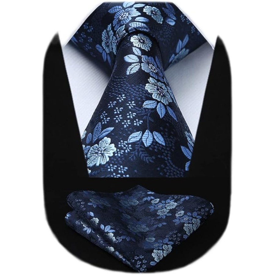Men Floral Ties Woven Classic  - Pocket Square Set avaliação e preço