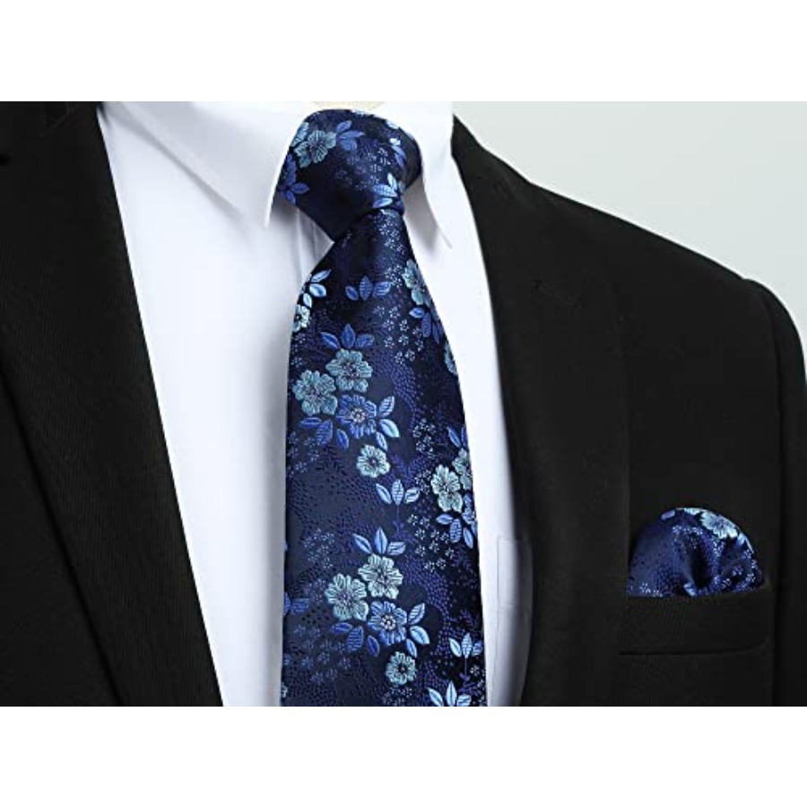 Men Floral Ties Woven Classic  - Pocket Square Set avaliação e preço