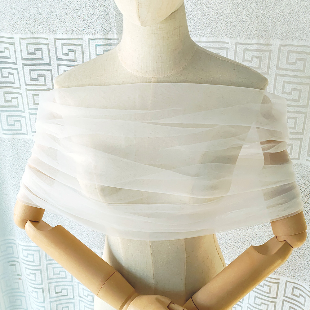 Women Pleated Tulle Sheer Wrap - Stole Wedding Shawl avaliação e preço