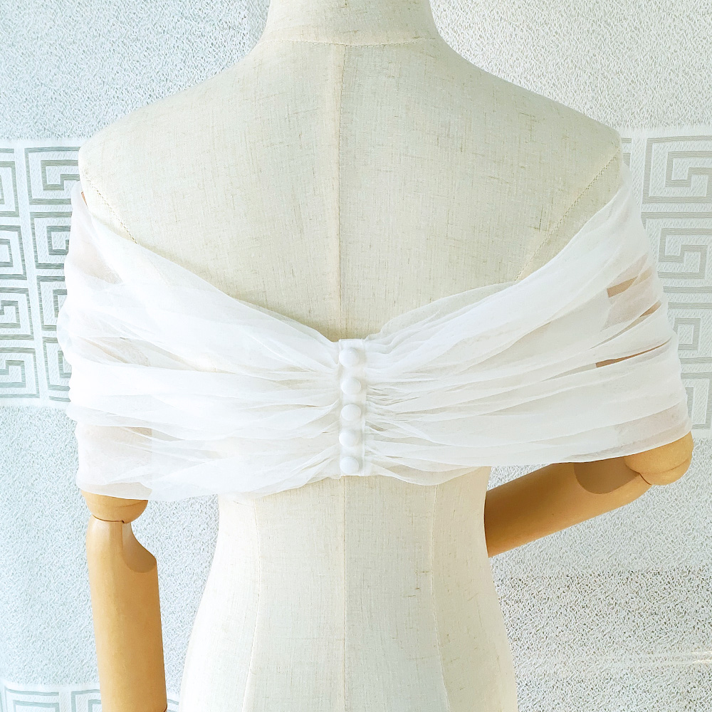 Women Pleated Tulle Sheer Wrap - Stole Wedding Shawl avaliação e preço