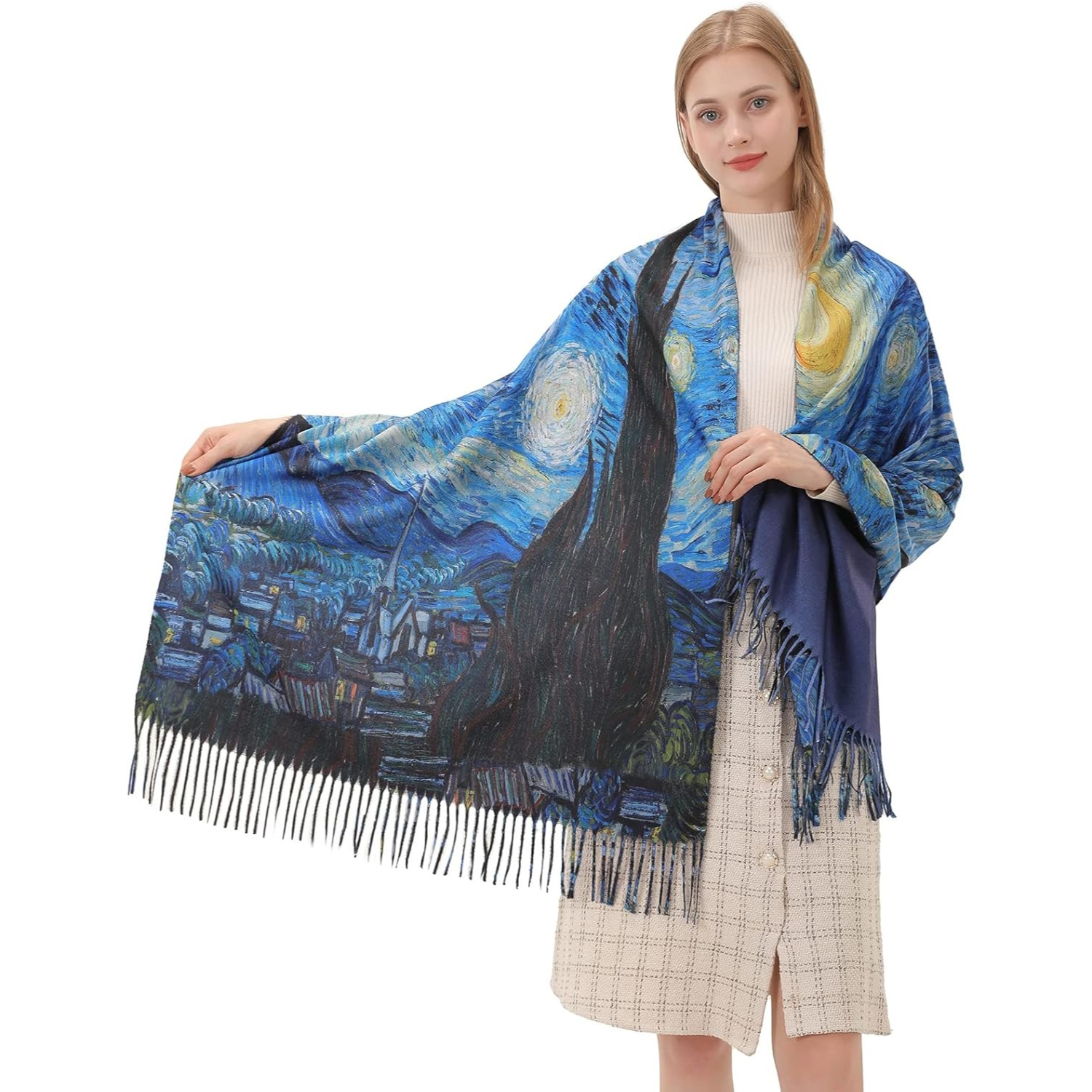 Star Sky Vintage Oil Painting  - Pashmina Wrap Large avaliação e preço