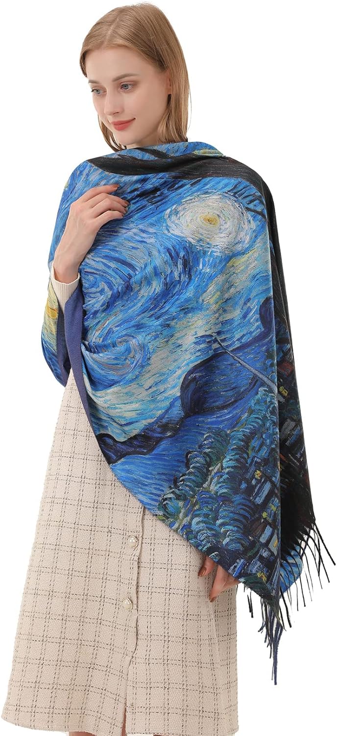 Star Sky Vintage Oil Painting  - Pashmina Wrap Large avaliação e preço