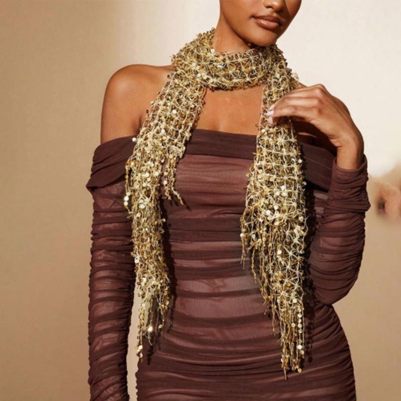 Y3NE Embellished Sequins Weddi - Stole Wedding Shawl avaliação e preço
