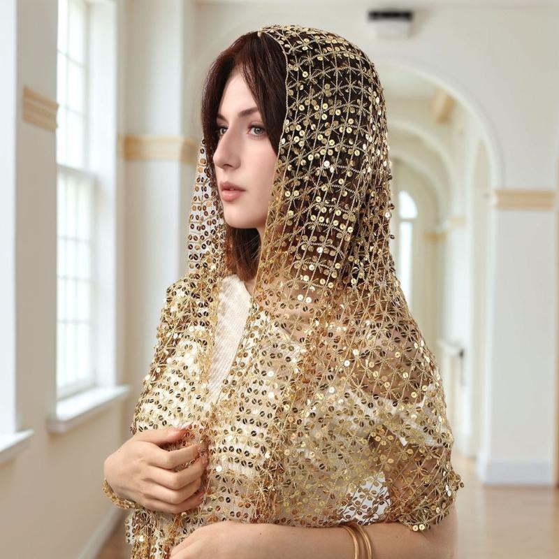 Y3NE Embellished Sequins Weddi - Stole Wedding Shawl avaliação e preço