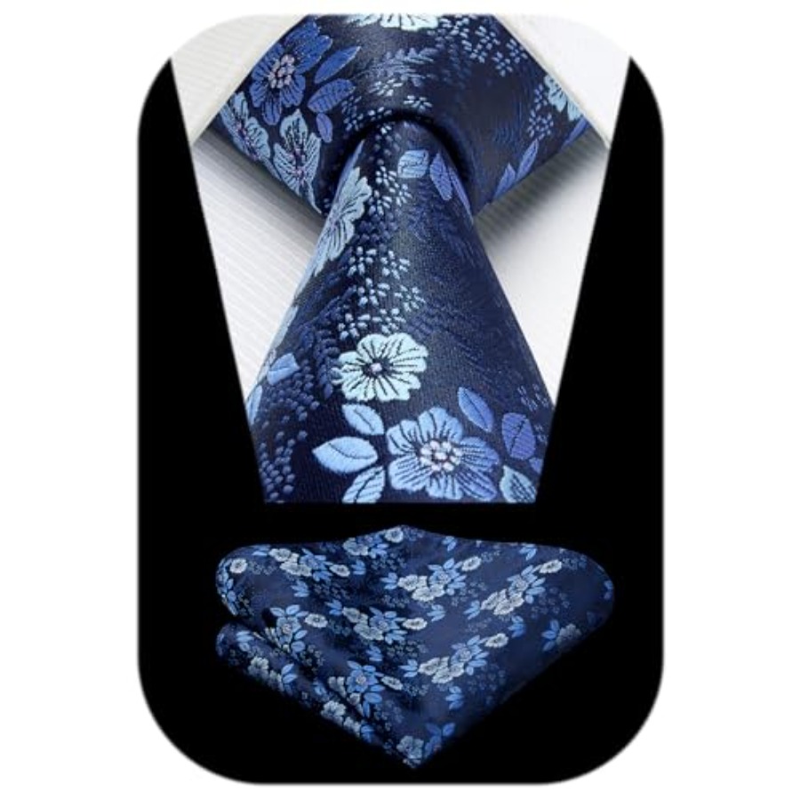 Extra Long Ties for Men Classi - Pocket Square Set avaliação e preço