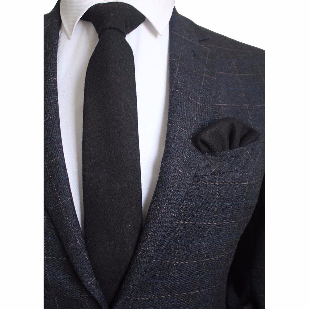 Ricnais 8cm Wool Necktie Solid - Handkerchief Cotton Men avaliação e preço