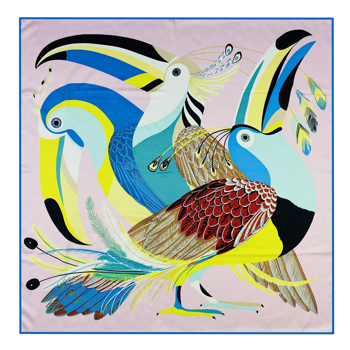 90cm Luxury Parrot Twill Silk  - Scarf Silk Square avaliação e preço