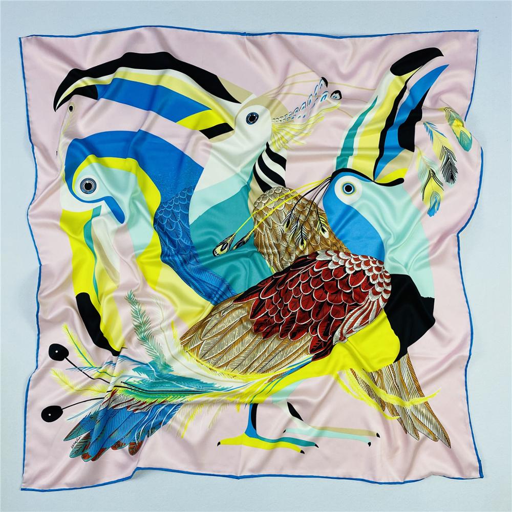 90cm Luxury Parrot Twill Silk  - Scarf Silk Square avaliação e preço