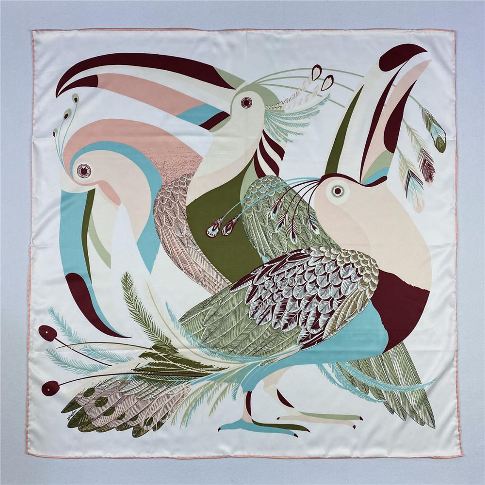 90cm Luxury Parrot Twill Silk  - Scarf Silk Square avaliação e preço