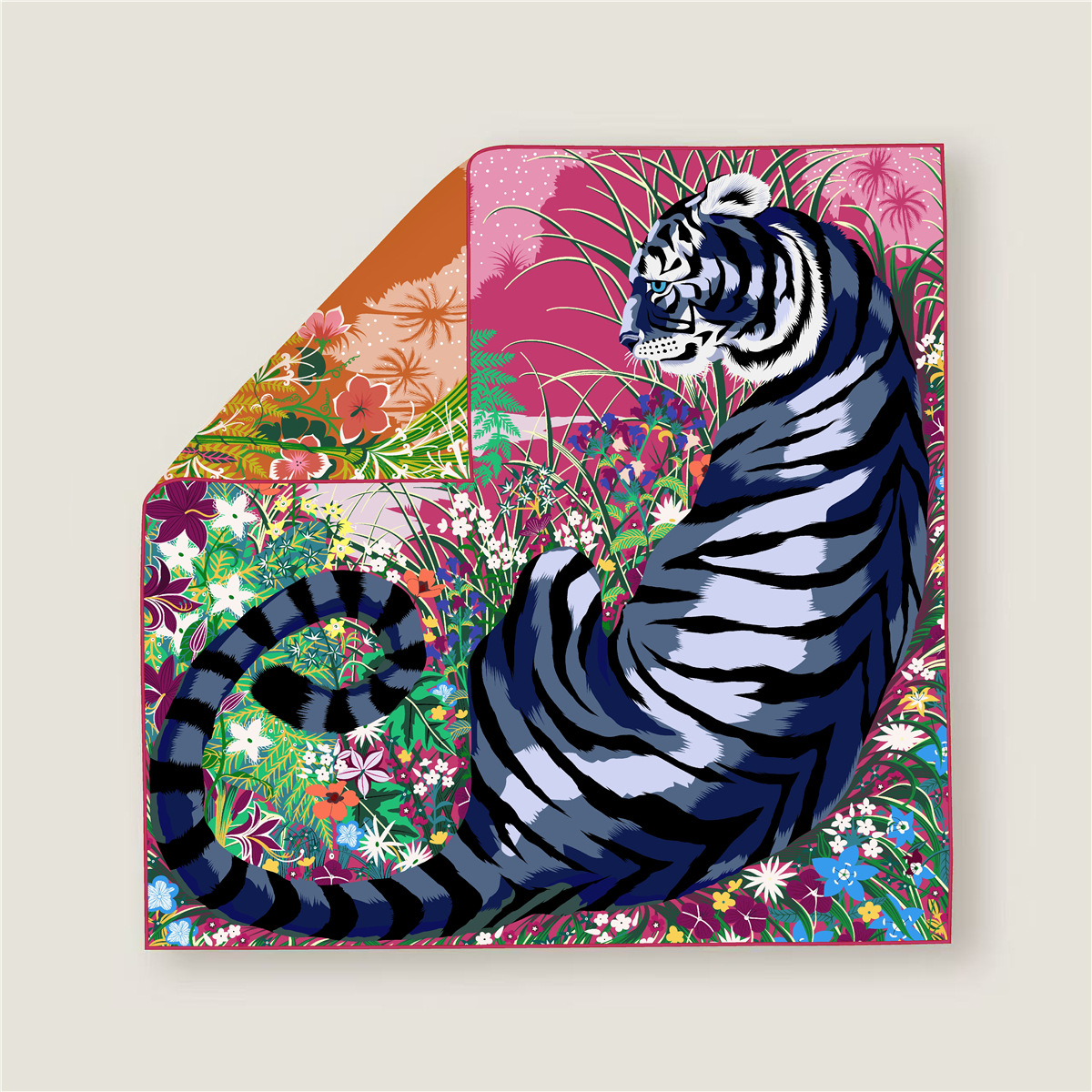 70CM Curled Edge Twill Silk Sq - Scarf Silk Square avaliação e preço