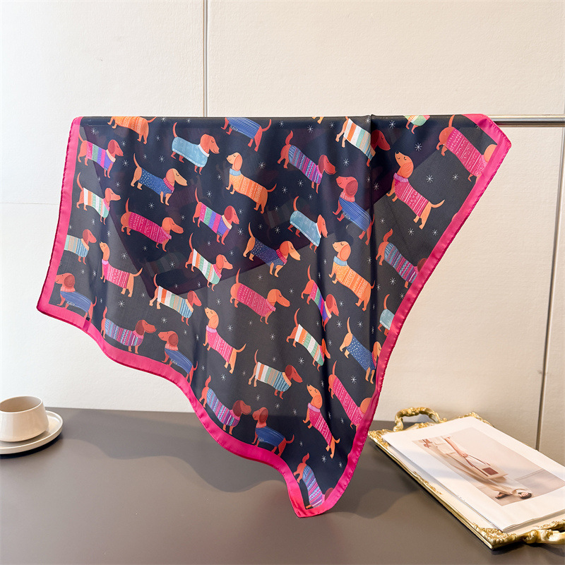 Ladies Cotton Dog Printed Squa - Bandana Cotton avaliação e preço