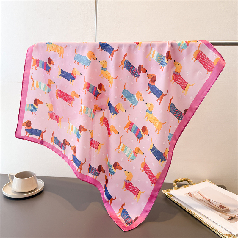 Ladies Cotton Dog Printed Squa - Bandana Cotton avaliação e preço