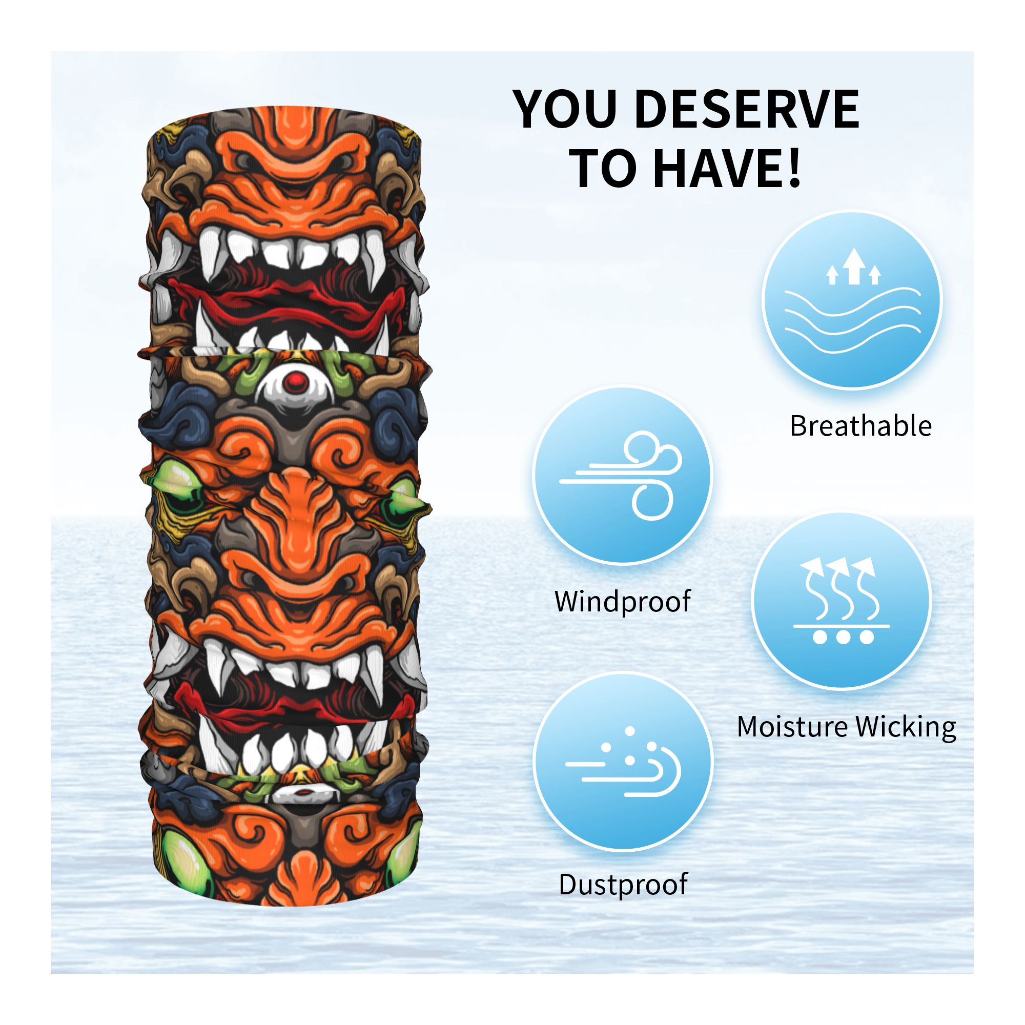 Custom Samurai Demon Oni Winte - Neck Warmer Tube avaliação e preço