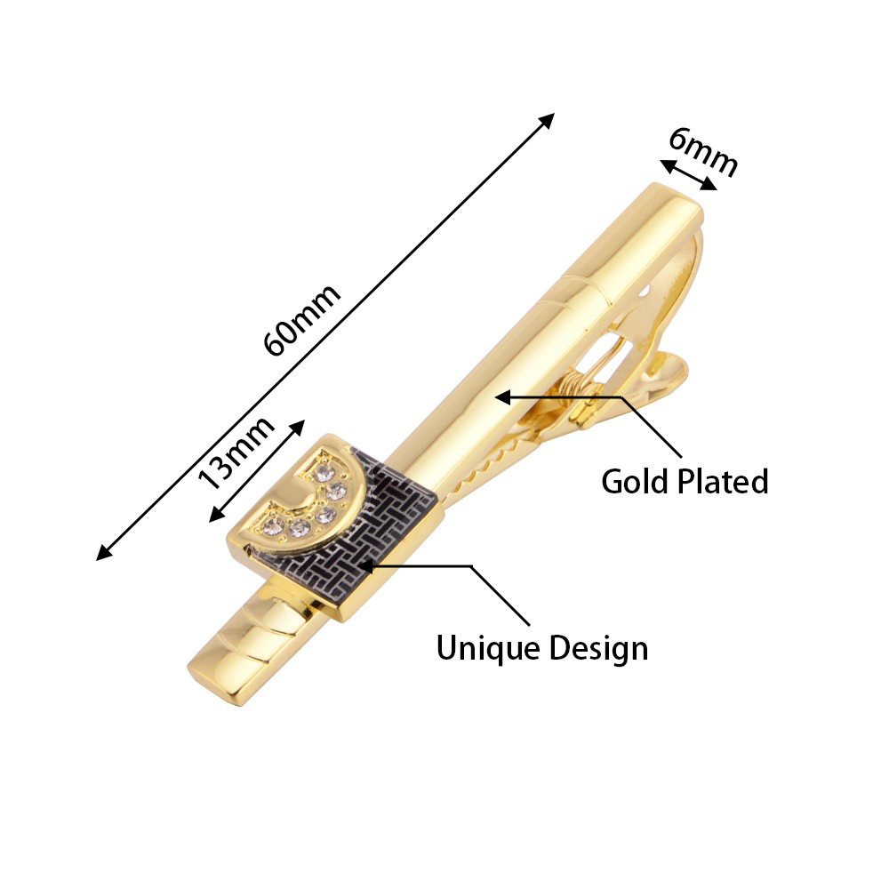 Gold Tone Cufflinks Tie Bar Se - Tie Bar Set Gift avaliação e preço