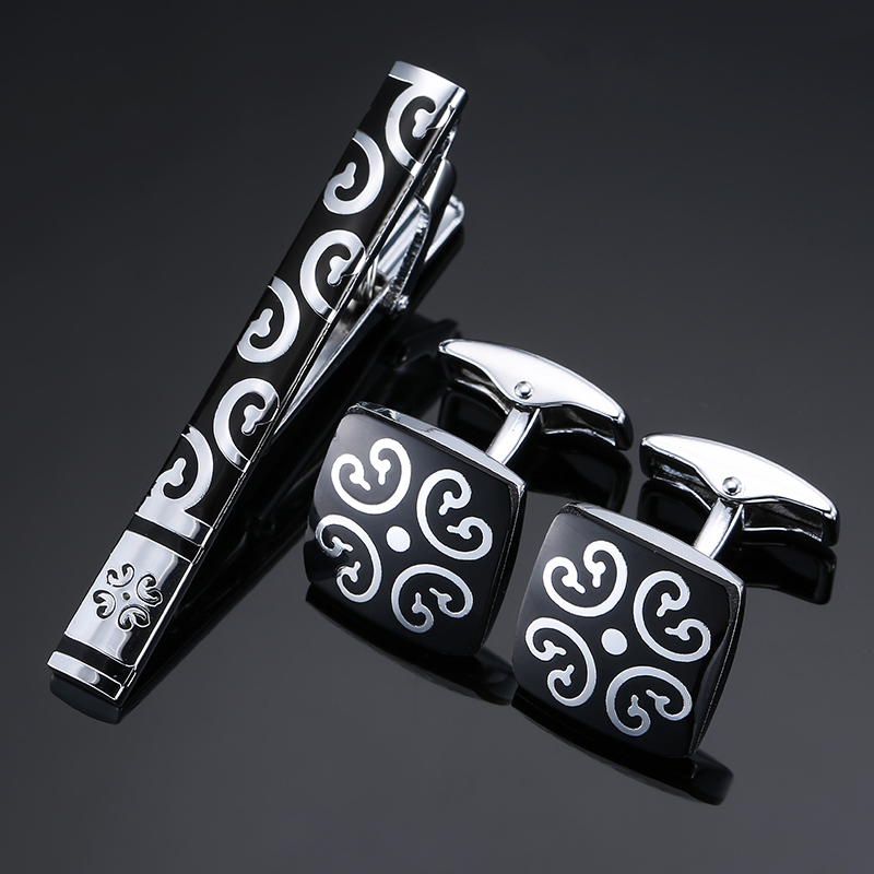 High Quality Cuff links neckti - Tie Bar Set Gift avaliação e preço