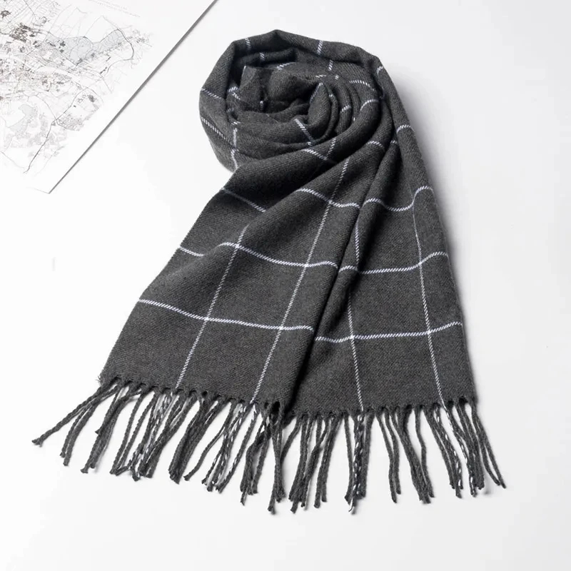 2024 New Winter Men Scarf Keep - Muffler Men Wool avaliação e preço
