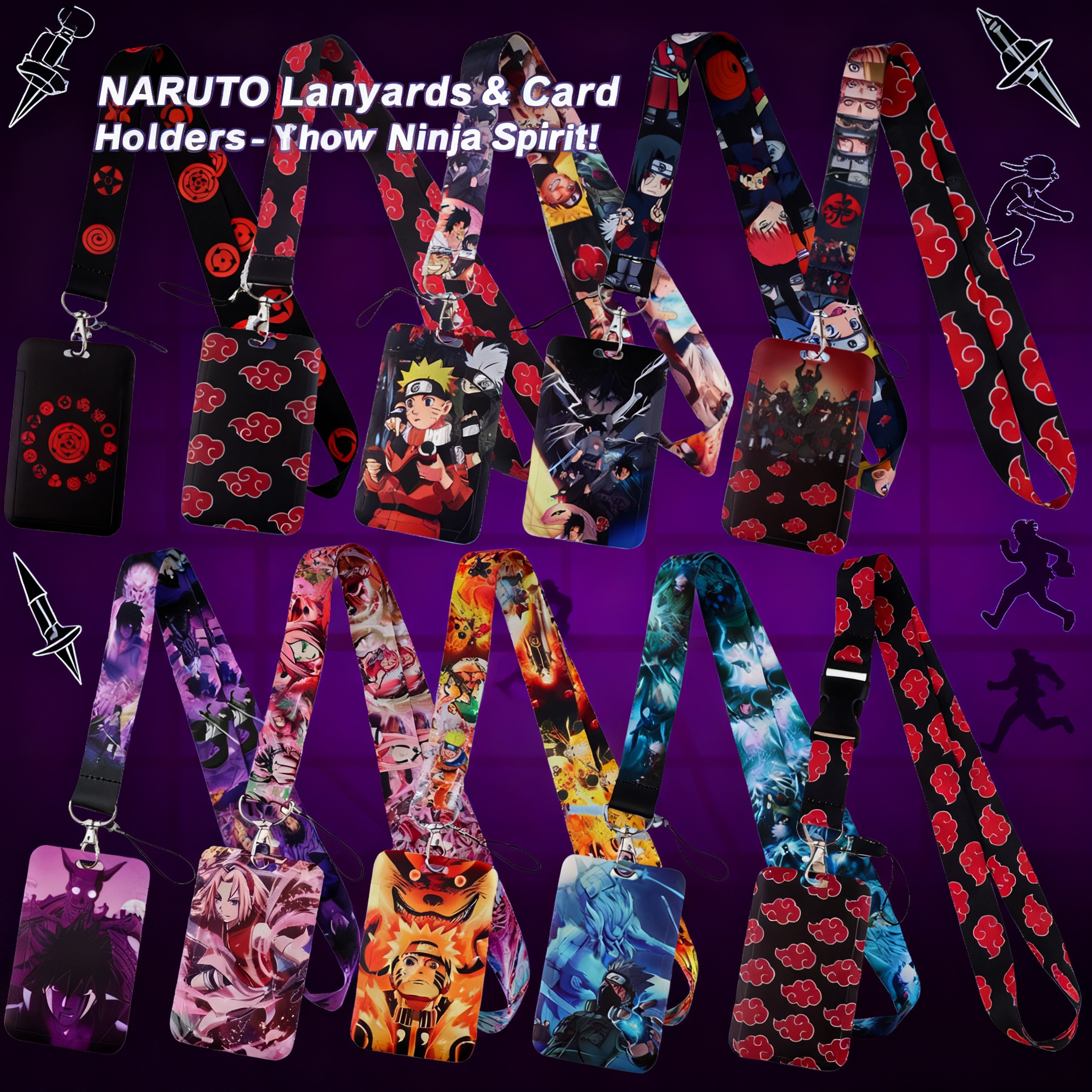 Japanese Anime Red Clouds Busi - Lanyard Badge Holder avaliação e preço