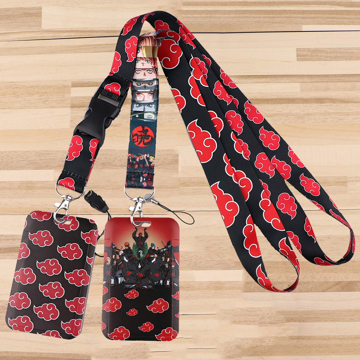 Japanese Anime Red Clouds Busi - Lanyard Badge Holder avaliação e preço