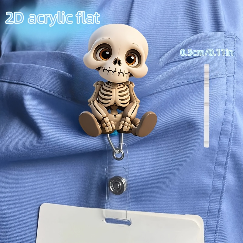 2D Flat, Acrylic Dazed Skull H - Lanyard Badge Holder avaliação e preço