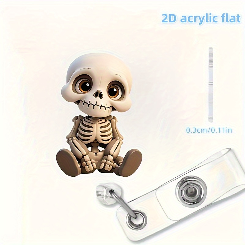 2D Flat, Acrylic Dazed Skull H - Lanyard Badge Holder avaliação e preço